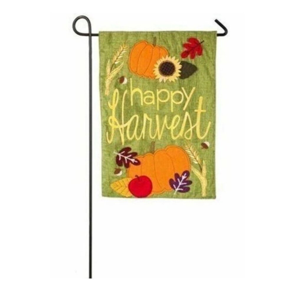 Happy Harvest Meadow Creek Evergreen Garden‎ Flag 12.5 x 17.5 inch Fall Decor